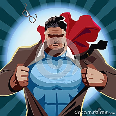 Superhero businessman Vector Illustration