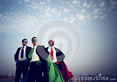 Superhero Businessmen New York Inspiration Concept Stock Photo