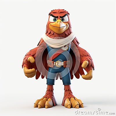 Superhero Cartoon Bird 3d Model For Rendering Stock Photo