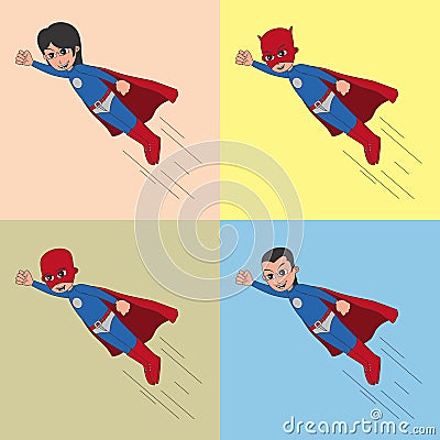 Superhero cartoon character Vector Illustration