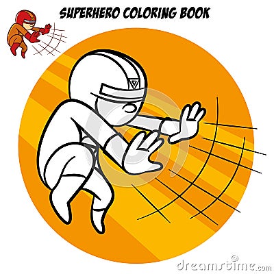 Superhero Coloring Book. Comic character isolated on white background Vector Illustration