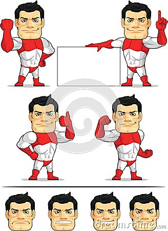 Superhero Customizable Mascot 3 Vector Illustration