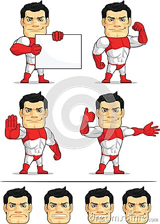 Superhero Customizable Mascot 5 Vector Illustration