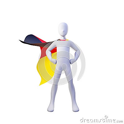 Superhero 3d render with germany nation cape Stock Photo