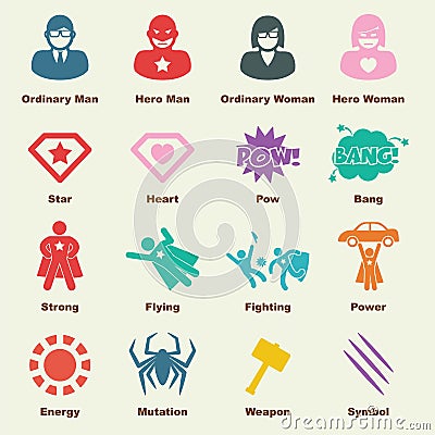 Superhero elements Vector Illustration