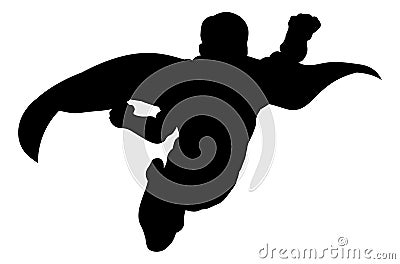 Superhero Flying Silhouette Vector Illustration