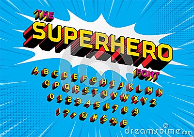 Superhero font Vector Illustration