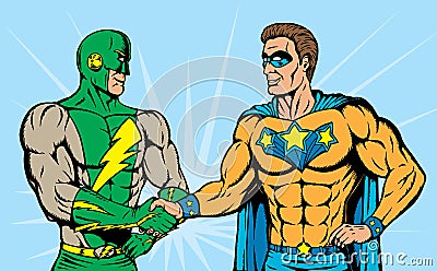Superhero handshake Vector Illustration