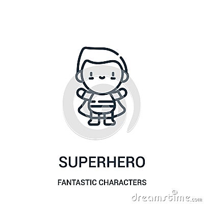 superhero icon vector from fantastic characters collection. Thin line superhero outline icon vector illustration Vector Illustration