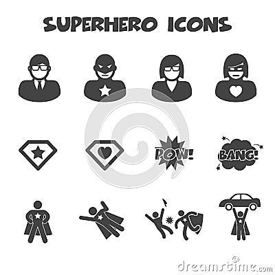 Superhero icons Vector Illustration