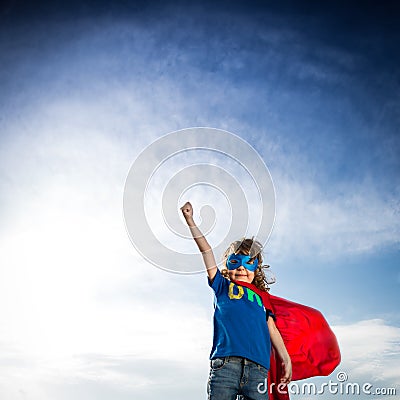 Superhero kid Stock Photo