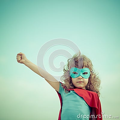 Superhero kid Stock Photo