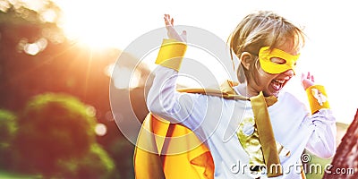 Superhero Kid Playful Happiness Leisure Activity Concept Stock Photo