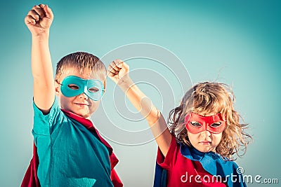 Superhero kids Stock Photo