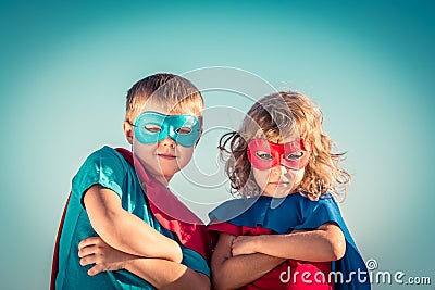 Superhero kids Stock Photo