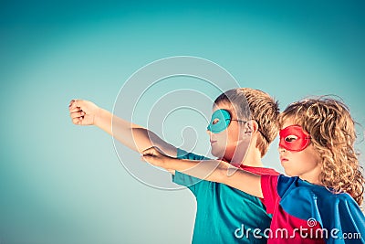 Superhero kids Stock Photo