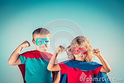 Superhero kids Stock Photo