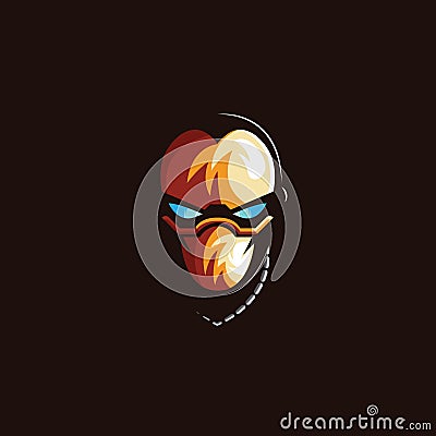 Superhero mask esport logo gaming Vector Illustration