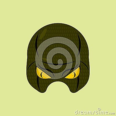 SuperHero mask snake. Reptile protective mask for person. Vector Vector Illustration