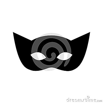 Superhero mask vector black icon. Silhouette hero cartoon character comic face. Flat black superhero costume design mask Vector Illustration