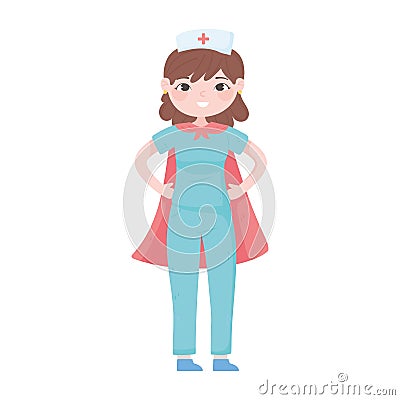 superhero nurse character Vector Illustration