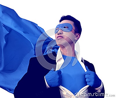 Superhero Protect Strong Victory Determination Fantasy Concept Stock Photo