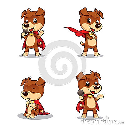 Superhero Puppy Dog 01 Vector Illustration