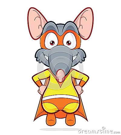 Superhero rat Vector Illustration