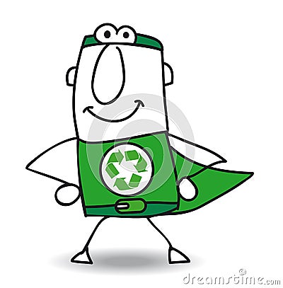 Superhero of recycling is coming back Vector Illustration