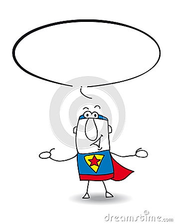 Superhero is speaking Vector Illustration