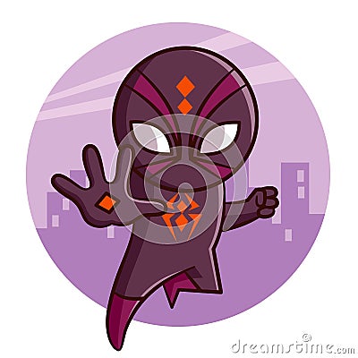 Superhero Spider Sticker Vector Illustration