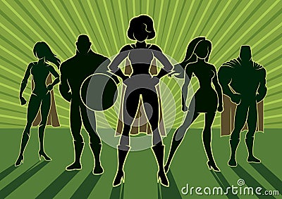 Superhero Team 3 Vector Illustration