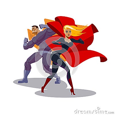 Superhero team Vector Illustration