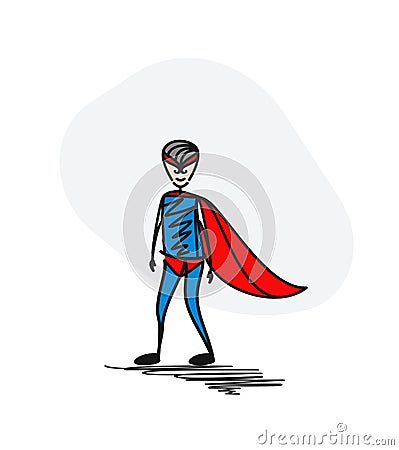 Superhero traditional clothing with wearing mask. Hero concept. Vector Illustration