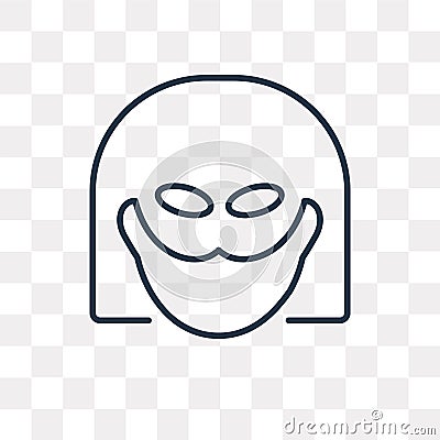 Superhero vector icon isolated on transparent background, linear Vector Illustration