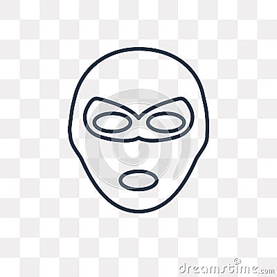 Superhero vector icon isolated on transparent background, linear Vector Illustration