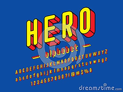 Hero font Vector Illustration