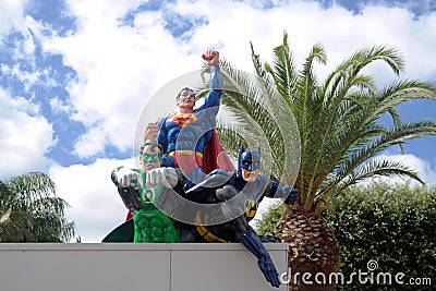 Superheroes in Warner Bros. Movie World Gold Coast Theme Park Editorial Stock Photo