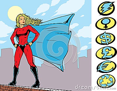 Superheroine Stance Vector Illustration