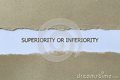 superiority or inferiority on white paper Stock Photo