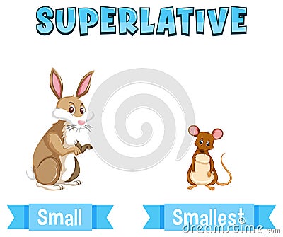 Superlative Adjectives for word small Vector Illustration