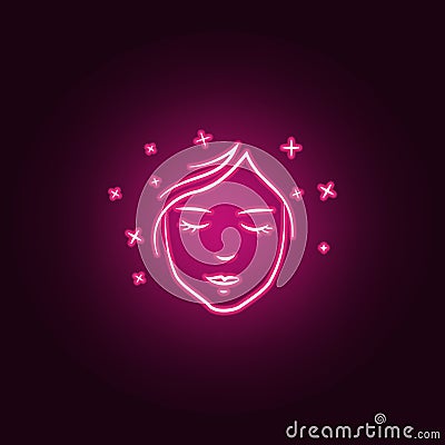 superlative person neon icon. Elements of antiaging set. Simple icon for websites, web design, mobile app, info graphics Stock Photo