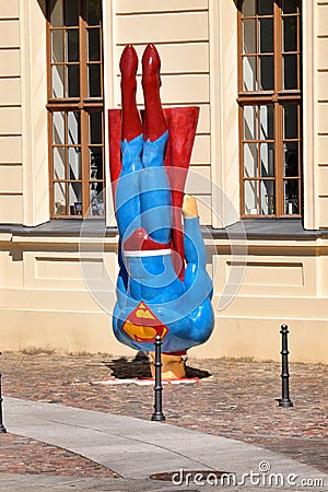 Superman crashing to ground Editorial Stock Photo