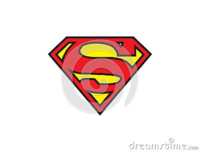 Superman logo vector illustration on white background Cartoon Illustration