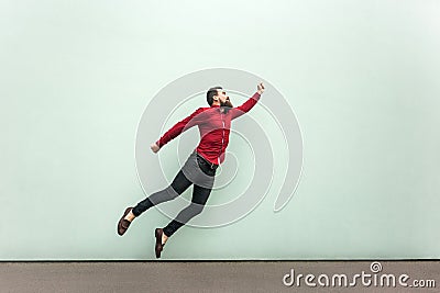 Superman style. Enthusiasm concept Stock Photo