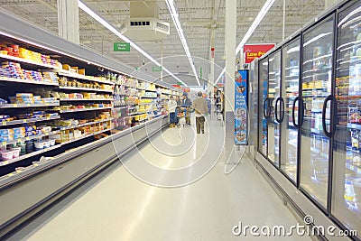 Supermarket Aisle Editorial Stock Photo