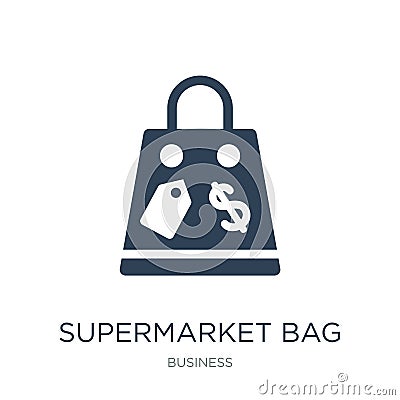 supermarket bag icon in trendy design style. supermarket bag icon isolated on white background. supermarket bag vector icon simple Vector Illustration