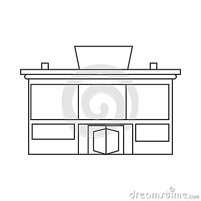 Supermarket building icon, outline style Vector Illustration