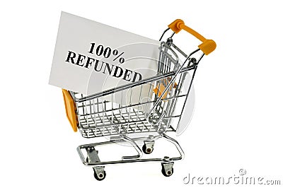 100 % refunded concept in a caddie Stock Photo