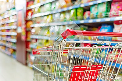 Supermarket cart Stock Photo